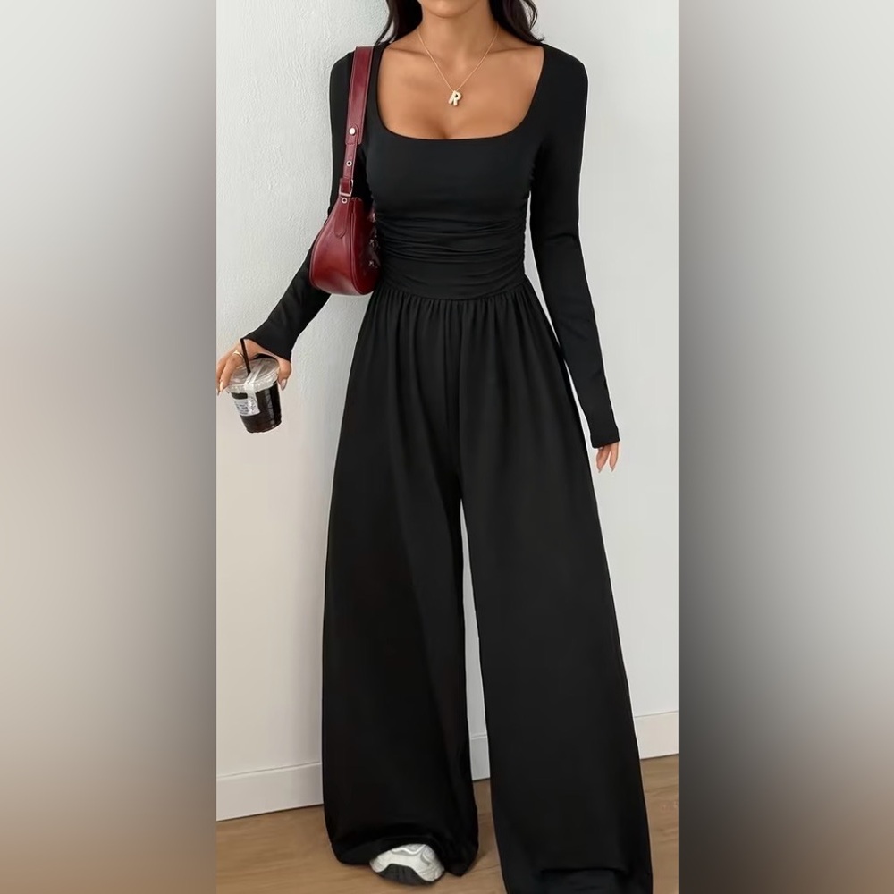 Classic Black Long Sleeve Jumpsuit